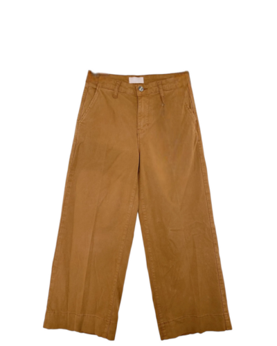 Made In Italy Dark Camel Brown Wide Leg Chinos