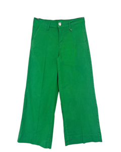 Made In Italy Green Wide Leg Chinos