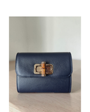 LABARO Dark Blue Compact Italian Leather Shoulder Crossbody Clutch Bag (Copy)