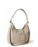 CRUCI Beige Italian Leather Rounded Shape Shoulder Handbag