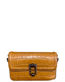 CAPUA Mustard Compact Structured Italian Leather Handbag