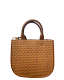 AFFILE Caramel Brown Italian Leather Rounded U-Shaped Zip Tote