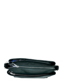 OSCURO Dark Green Italian Leather Shoulder Crossbody Bag 3 Zipped Compartments