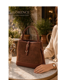 PIGLIO Tan brown Italian Leather Suede Bucket Shouler Handbag