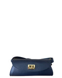 GAETE Dark blue Italian Leather Structured Cylindrical Mini Bag