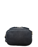 SEFRO Dark Grey Woven Italian Leather camera Shoulder Crossbody Handbag