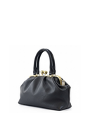 OSTIA Black Italian Leather Vintage inspired Grab/Shoulder/ Crossbody Handbag