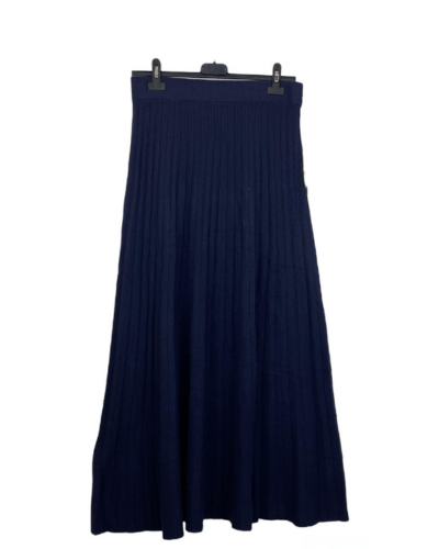 Dark blue Pull On Flowing Skirt Elasticated waist Made In Italy Ankle length