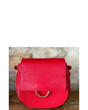 ALTORI Red Italian Leather Saddle Crossbody Shoulder Handbag