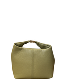CORNO Olive Green Italian Leather Small Hobo Style Handbag