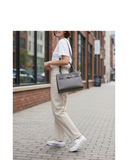 LITERNO Dark Brown  Italian Leather Structured Shoulder Tote Bag