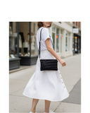 BONEA Black Croc Embossed Suede Leather Crossbody/Clutch/ Shoulder Bag