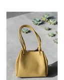 ROTA Pale Yellow Italian Leather Shoulder Bag
