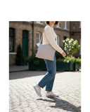 Isola Taupe Pink Relaxed Slouchy Italian Leather Messenger Bag