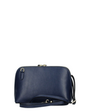 SALERNO Dark blue Compact Half Moon Italian Leather Handbag