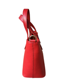 SCALO Vibrant Red Structured Italian Leather Small Grab/Shoulder Handbag