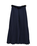 Made In Italy Pleated Wide Leg Trousers, Dark blue