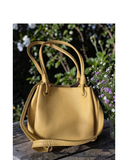 ROTA Pale Yellow Italian Leather Shoulder Bag