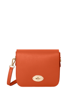ALTIVO Orange Small Satchel Shoulder Crossbody Italian Leather Handbag, Orange