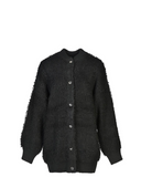 Black Teddy Bouclé Long Cardigan Jacket