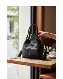 LAURO Black Iconic Designer Bag Italian Leather Bucket Shoulder Bag