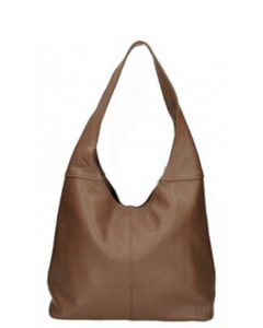 SIGNORIA Soft Italian Leather Hobo Bag/Shoulder Bag, Dark Brown