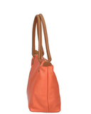 BRELA Burnt Orange Compact Minimalist Italian Leather Shoulder Handbag