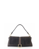 ONANO Dark Brown Italian Leather Rectangular Silhouette Shoulder Handbag