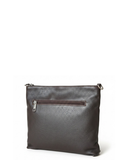SANNIO Brown Italian Leather Crossbody Multi Pockets Handbag
