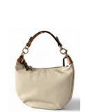 SACCO Cream Italian Leather Contrasting Straps Hobo Shoulder Handbag