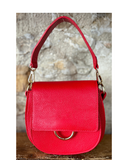 ALTORI Red Italian Leather Saddle Crossbody Shoulder Handbag