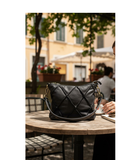 SANNITA Black Vintage Style Soft Italian Leather Shoulder Bag