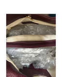 SIGNORIA Small Maroon Compact Italian Leather Hobo Shoulder Handbag