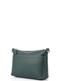 OSCURO Dark Green Italian Leather Shoulder Crossbody Bag 3 Zipped Compartments