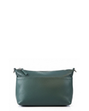 OSCURO Dark Green Italian Leather Shoulder Crossbody Bag 3 Zipped Compartments