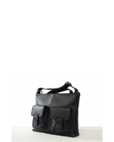 VISSO Black Italian Leather Crossbody / Shoulder Bag with external pockets