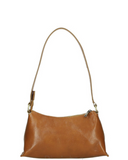 CHIA Italian Leather Baguette Shoulder Handbag Cognac