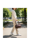 FRASSO Brown Vintage Style Soft Buttery Italian Leather Bowler Shoulder Bag