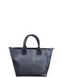 ESPRESSO Small Italian Leather Moc Croc Leather Grab Handbag