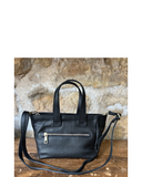 DERUTA Mini Black Italian Leather Handbag