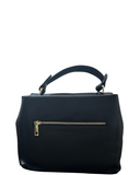 POGGIO Small Black Softly Structured and Elegant Leather Handbag