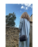 SEFRO Dark Grey Woven Italian Leather camera Shoulder Crossbody Handbag