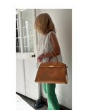CANNARA Tan Chic and Iconic Italian Suede Leather Designer style handbag