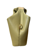 CORNO Olive Green Italian Leather Small Hobo Style Handbag