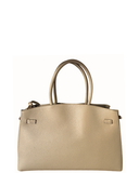 LIDO LARGE Taupe Italian Leather Structured Grab Bag