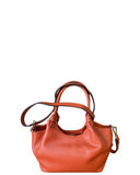 CIRCEO Burnt Orange Italian Leather Contemporary Minimalist Shoulder grab Crossbody Bag