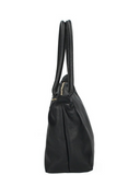 BRELA Black Compact Minimalist Italian Leather Shoulder Handbag