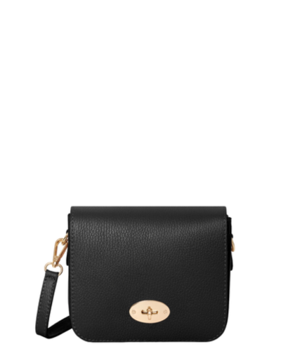ALTIVO Black Small Satchel Shoulder Crossbody Italian Leather Handbag, Black