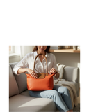 FIORENTINA Orange Tan Italian Leather Classic Tote/Shoulder/Crossbody Bag – Made in Italy