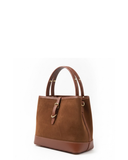 PIGLIO Tan brown Italian Leather Suede Bucket Shouler Handbag